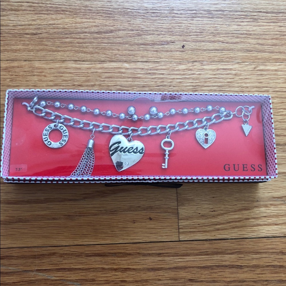 GUESS silver charm bracelet